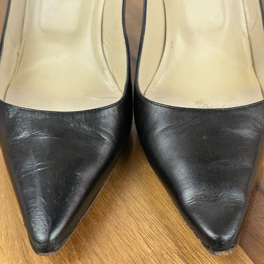 Womens Jimmy Choo Black Kid Leather Eleven Pointed Toe Pumps Heels Size EU 38 - Picture 9 of 14